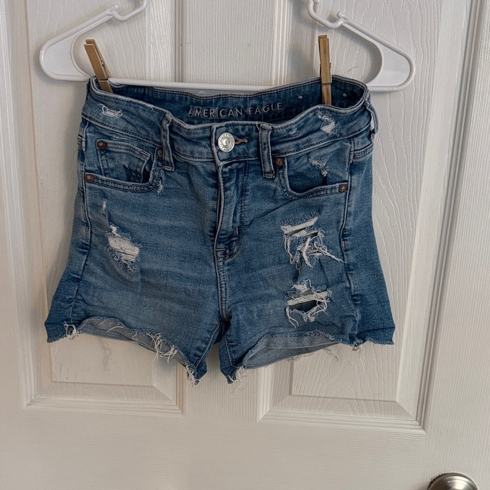 American Eagle Outfitters Distressed Blue Jean Shorts